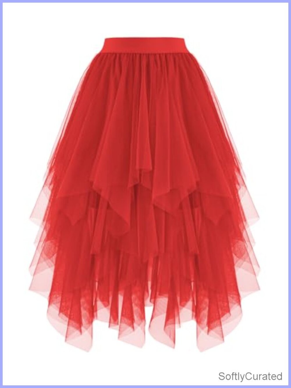 High Low Layered Puffy Fairy Tulle Skirt Midi Tutu Skirt